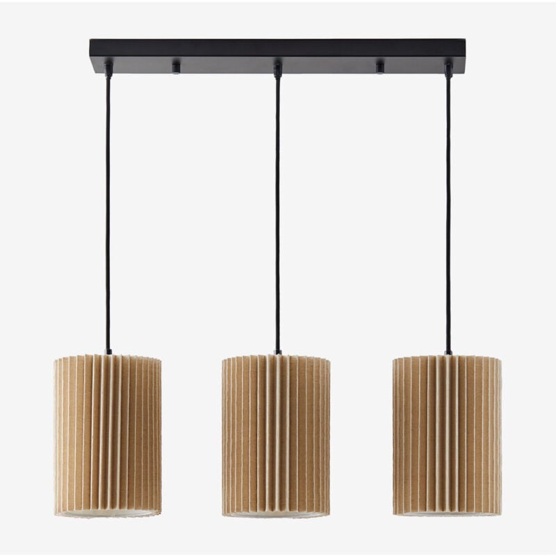 foto del prodotto sklum lampada da soffitto in lino e metallo a 3 punti luce quintelia