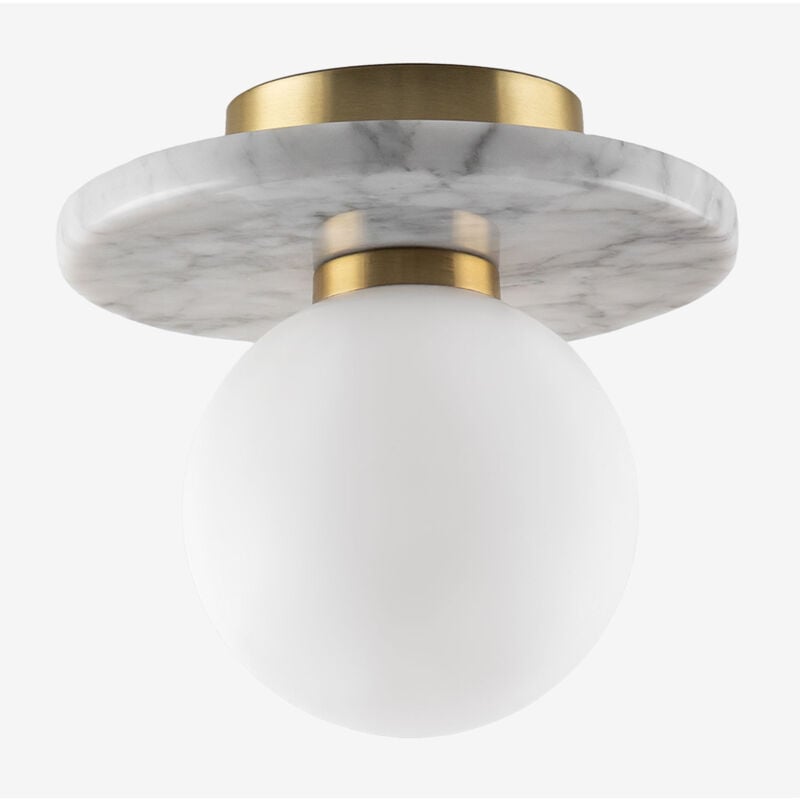 foto del prodotto sklum lampada da soffitto in marmo e vetro eustace