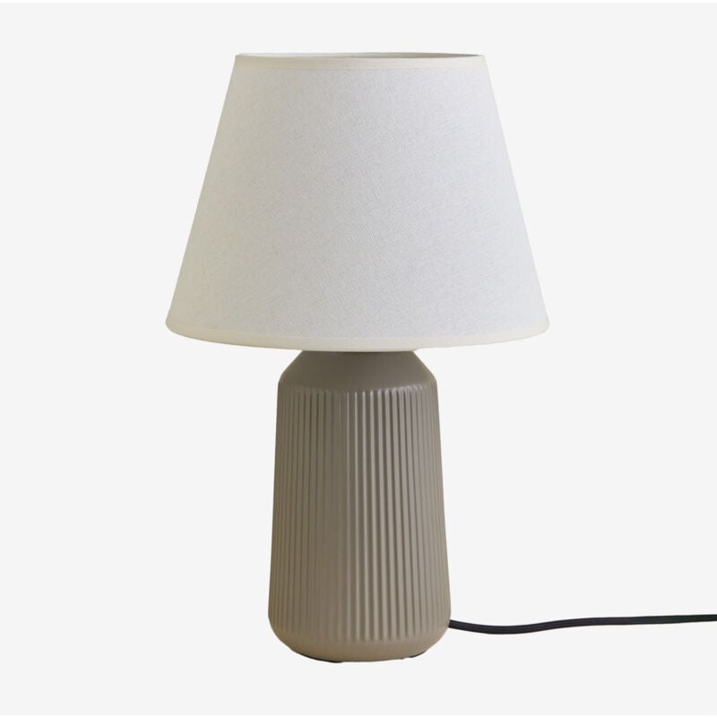 foto del prodotto sklum lampada da tavolo 40 cm in ceramica e lino torena