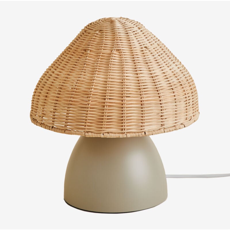 foto del prodotto sklum lampada da tavolo esmeret in rattan e metallo