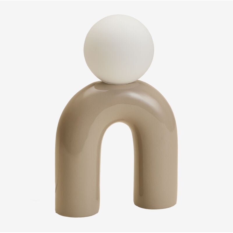 foto del prodotto sklum lampada da tavolo in ceramica da 30 cm con sfera in vetro margot