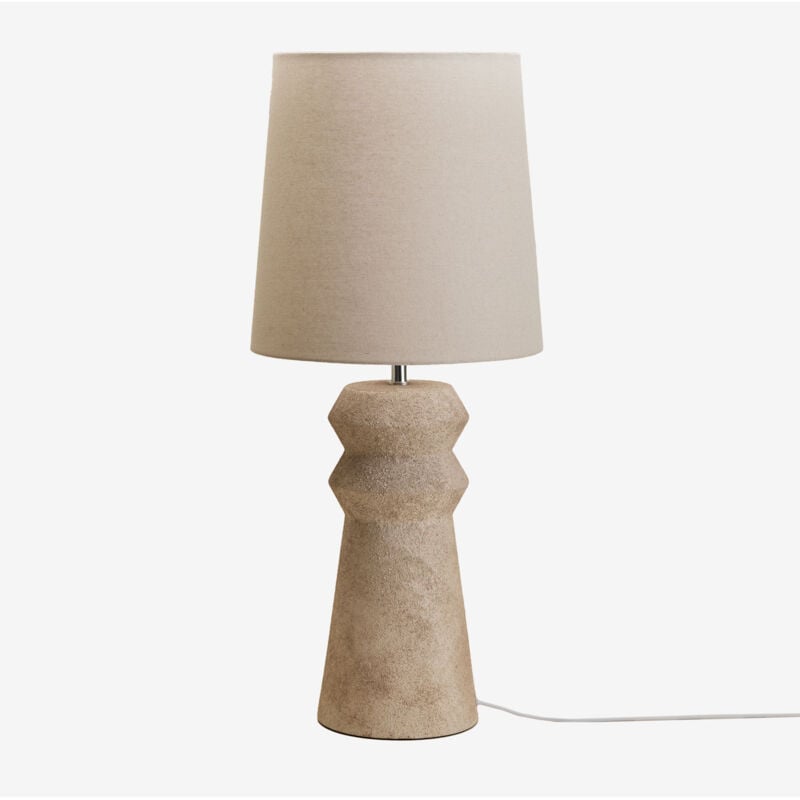 foto del prodotto sklum lampada da tavolo in ceramica e lino da 70 cm fornia