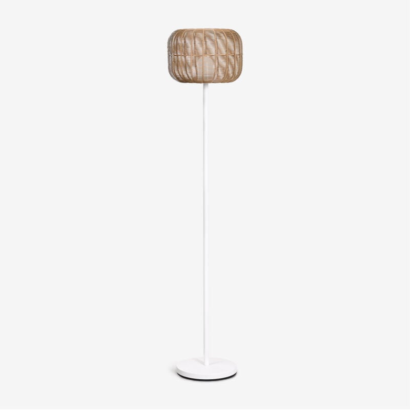 foto del prodotto sklum lampada da terra led wireless ovela in ferro e corda intrecciata