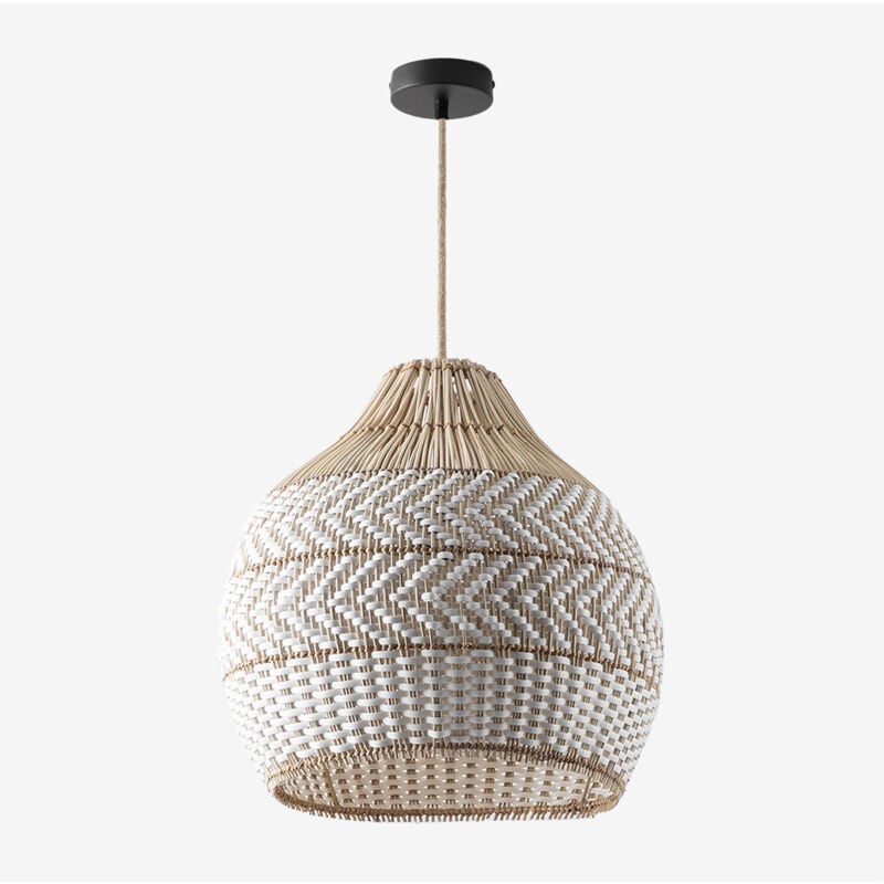foto del prodotto sklum lampadario in rattan intrecciato llaury