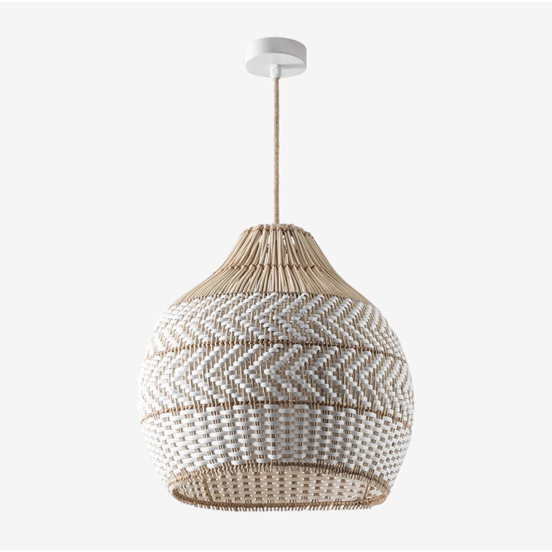 foto del prodotto sklum lampadario in rattan intrecciato llaury