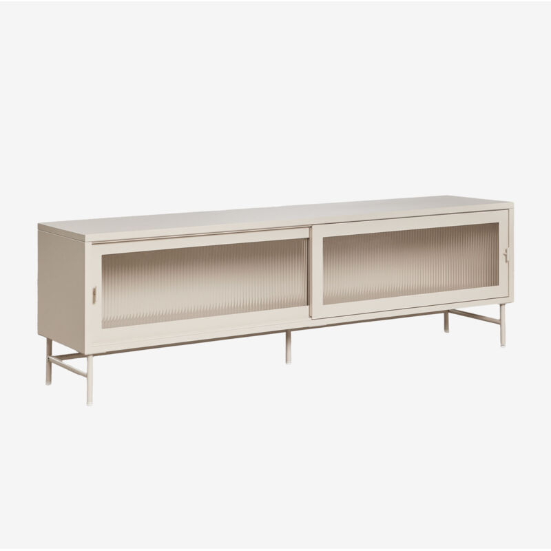 foto del prodotto sklum mobile porta tv paoline 180x40 cm in acciaio e vetro