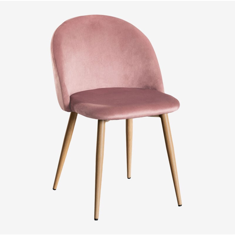 foto del prodotto sklum pack 2 sedie da pranzo in velluto kana blush
