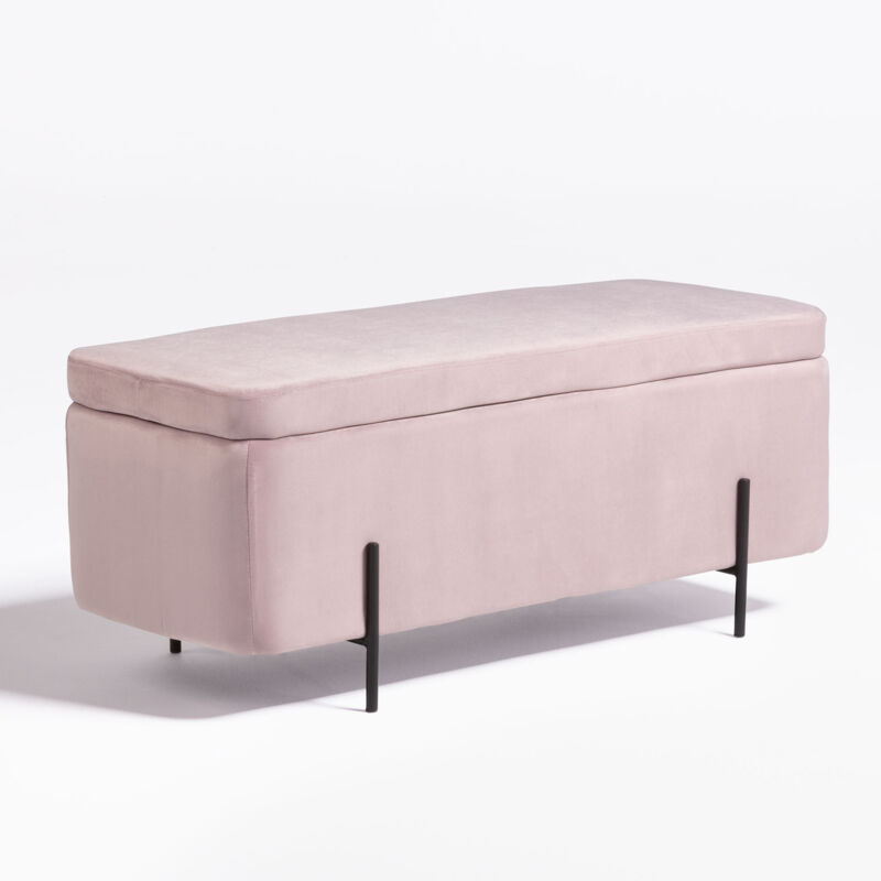 foto del prodotto sklum panca baule in velluto sam rosa