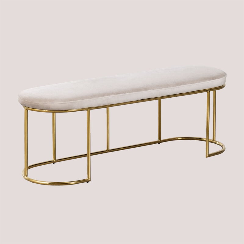 foto del prodotto sklum panca in velluto markina beige crema