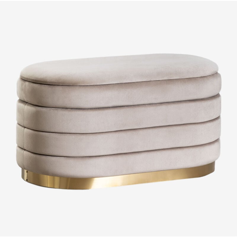 foto del prodotto sklum panchina con contenitore in velluto bradford grigio talpa chiaro