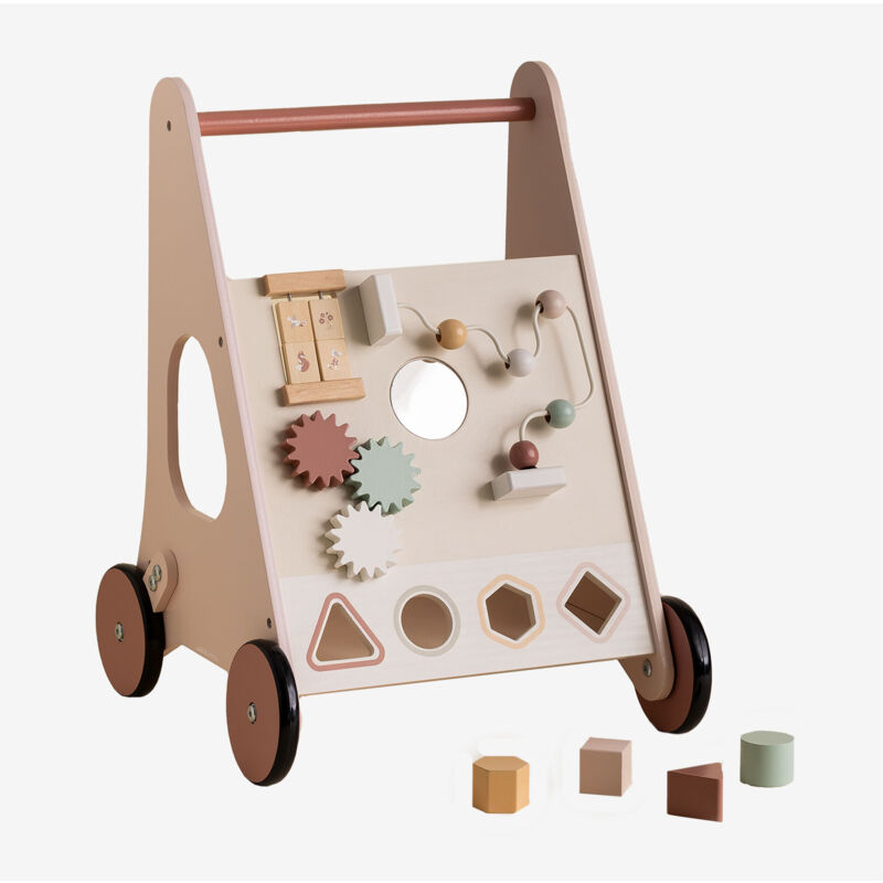 foto del prodotto sklum passeggino in legno multi attivit per bambini bandile