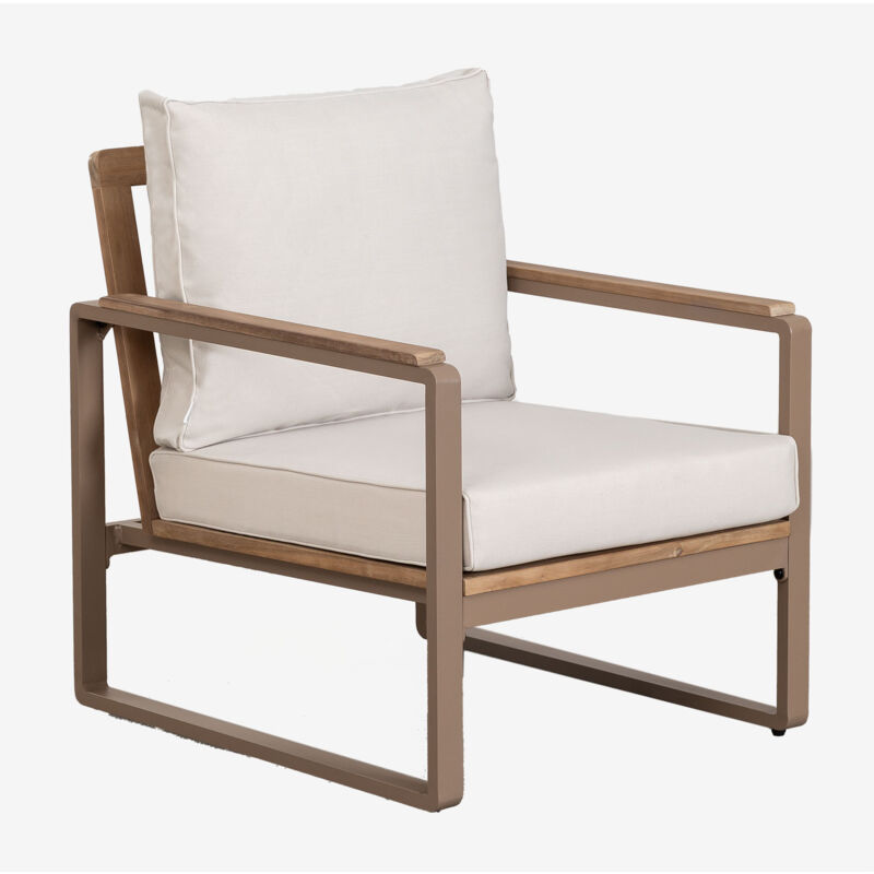foto del prodotto sklum poltrona da giardino in alluminio e legno di acacia giselle