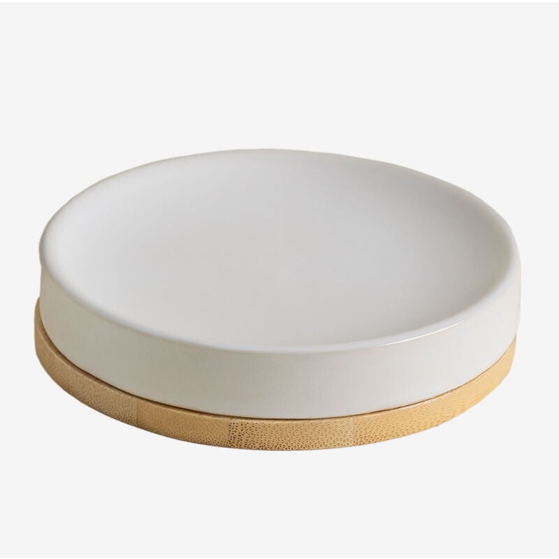 foto del prodotto sklum portasapone in ceramica e bamb elvan