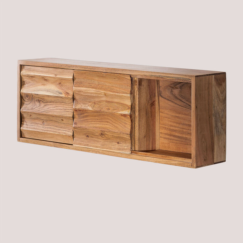 foto del prodotto sklum scaffale da parete in legno di acacia petter