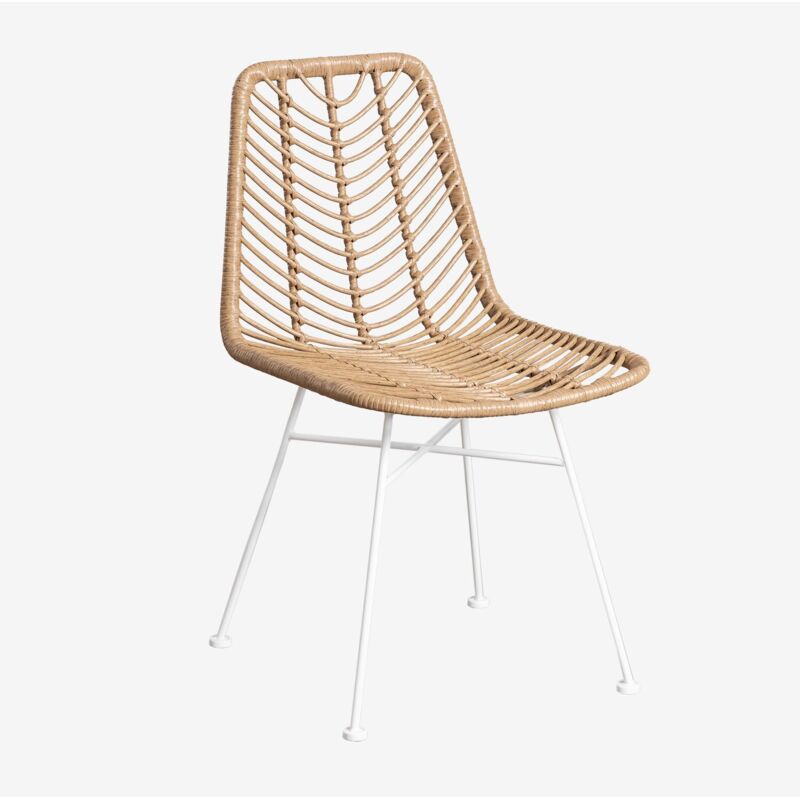 foto del prodotto sklum - sedia da pranzo in rattan sintetico naturale gouda