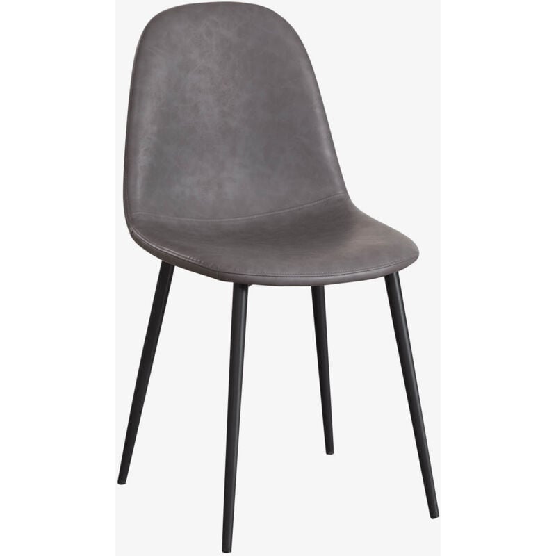 foto del prodotto sklum sedia da pranzo in similpelle glamm grigio antracite nero
