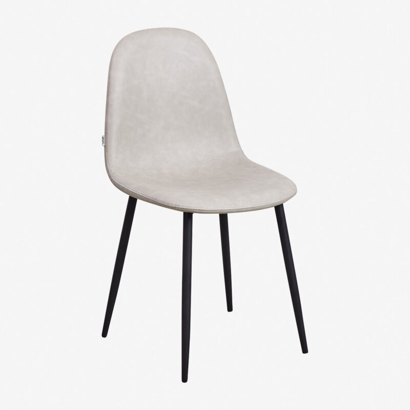 foto del prodotto sklum sedia da pranzo in similpelle glamm grigio talpa chiaro nero