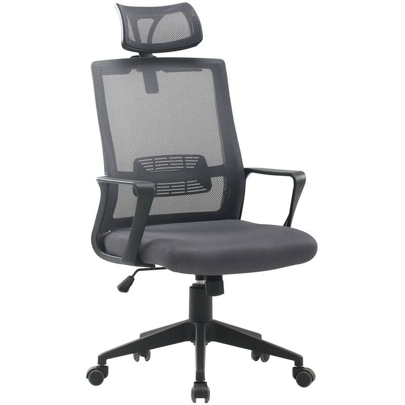 foto del prodotto sklum sedia da ufficio con ruote e poggiatesta teill black