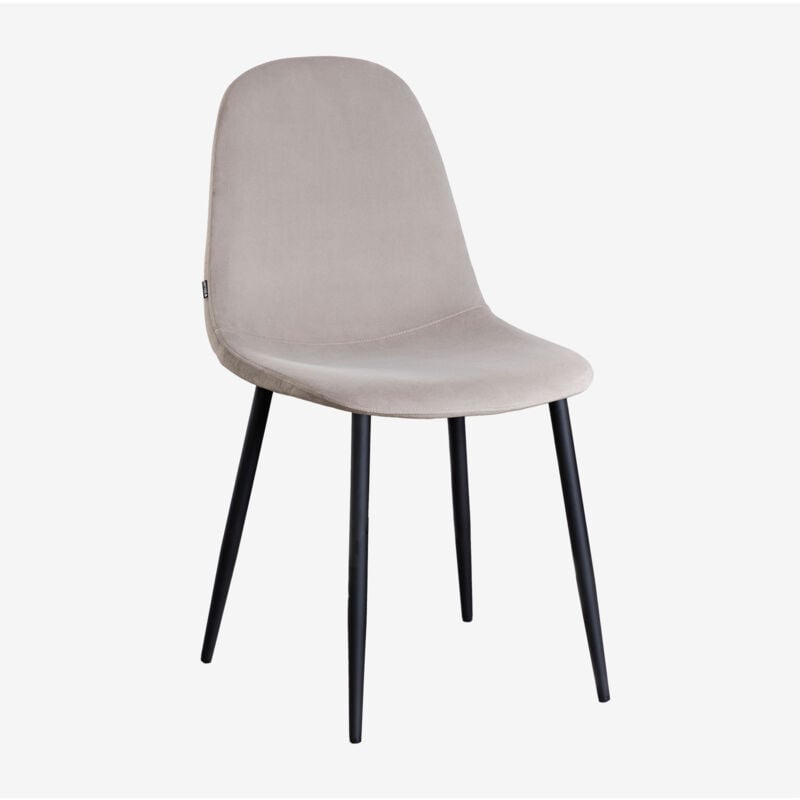 foto del prodotto sklum sedia in velluto glamm grigio talpa nero
