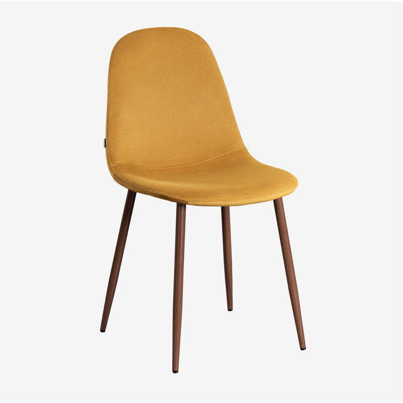immagine 0 del prodotto sklum sedia in velluto glamm mostarda legno scuro