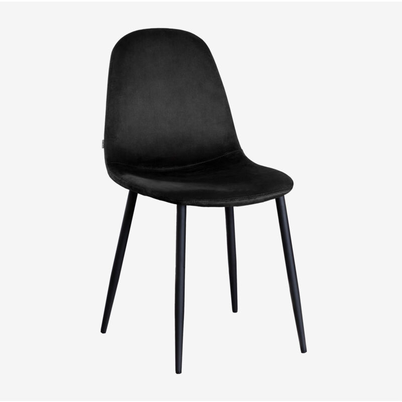 foto del prodotto sklum sedia in velluto glamm nero nero