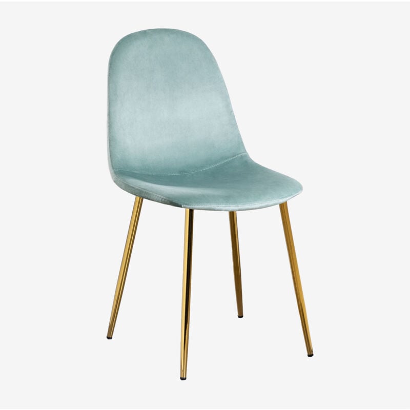 foto del prodotto sklum sedia in velluto glamm verde abete dorato