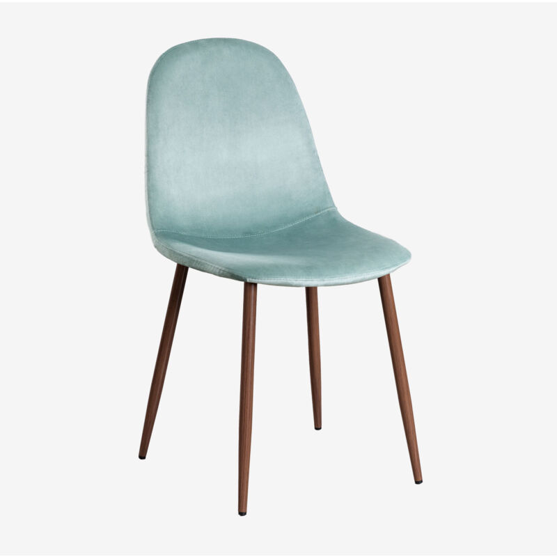 foto del prodotto sklum sedia in velluto glamm verde abete legno scuro