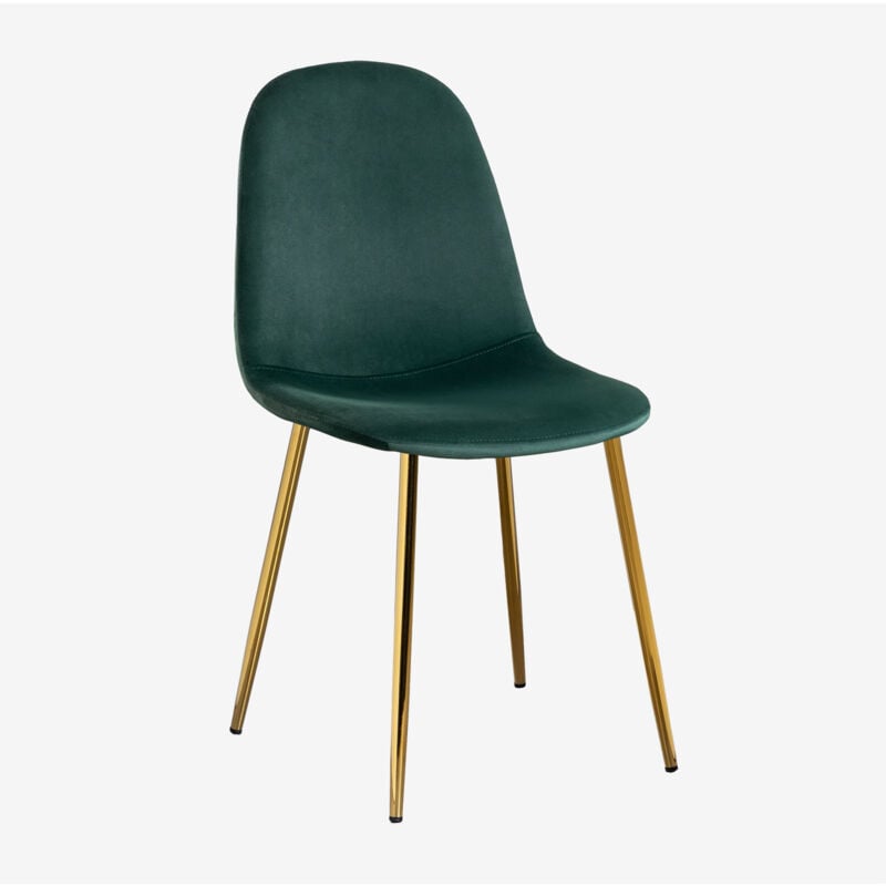foto del prodotto sklum sedia in velluto glamm verde jungle dorato