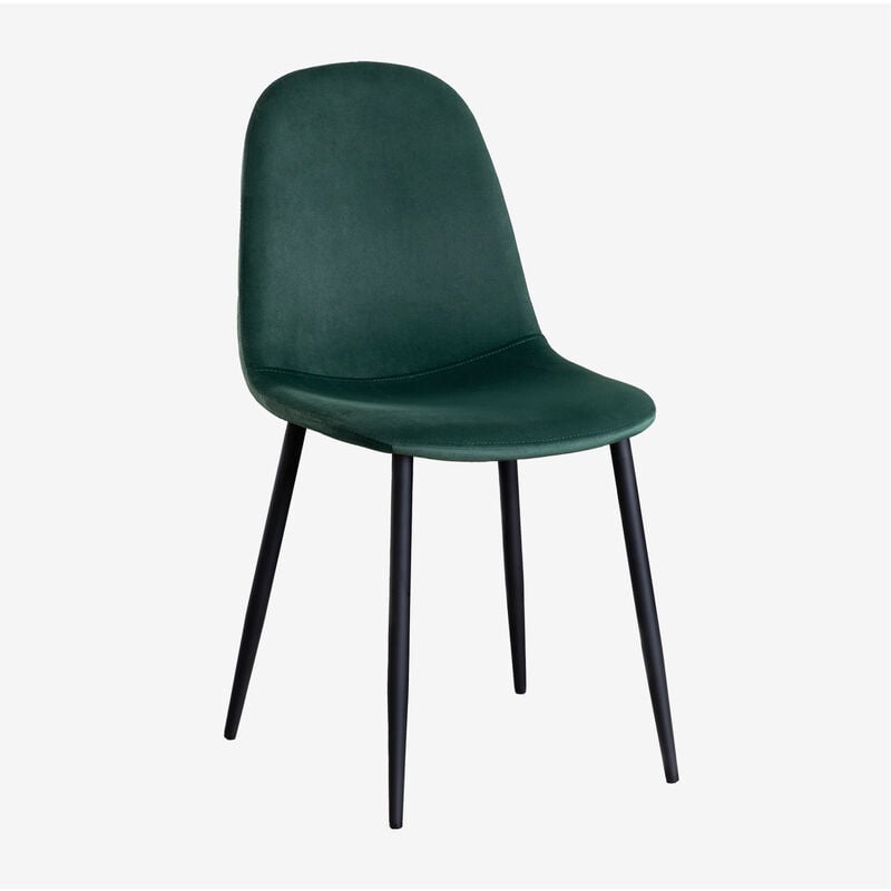 foto del prodotto sklum sedia in velluto glamm verde jungle nero