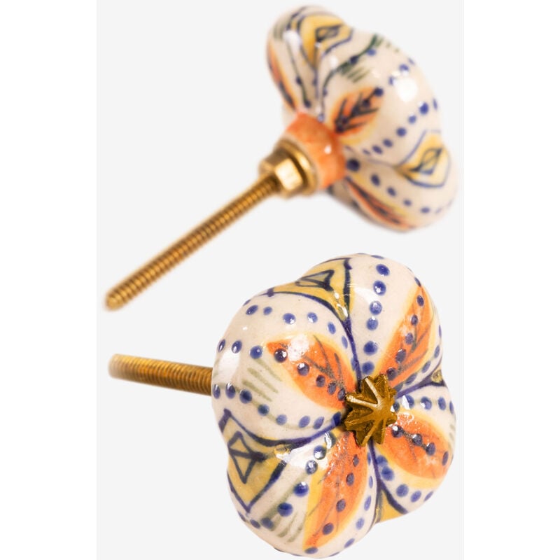 foto del prodotto sklum set di 2 pomelli in ceramica flowe