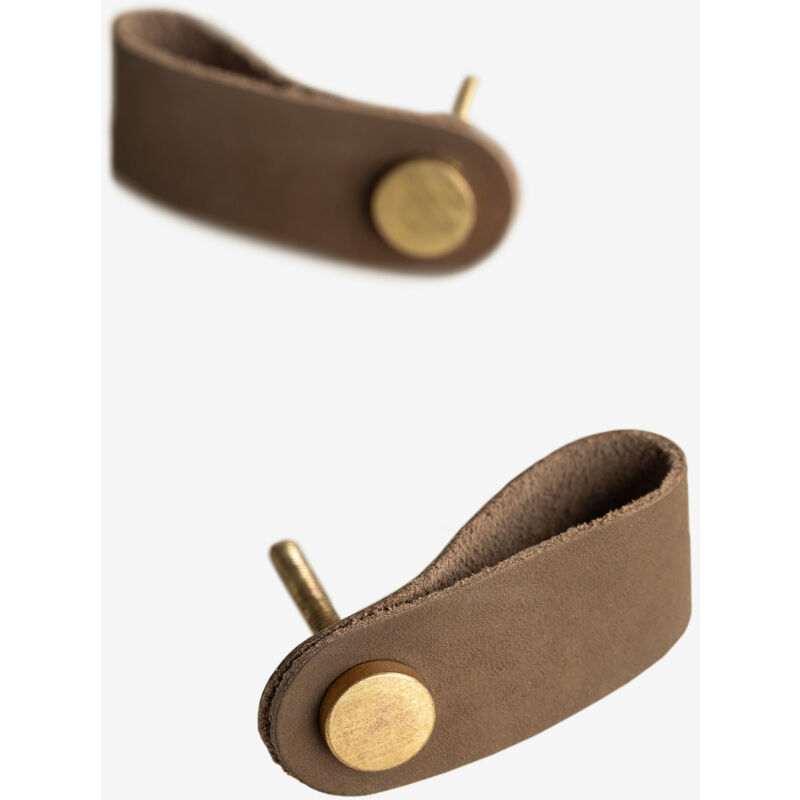 foto del prodotto sklum set di 2 pomelli in pelle jember marrone cioccolato