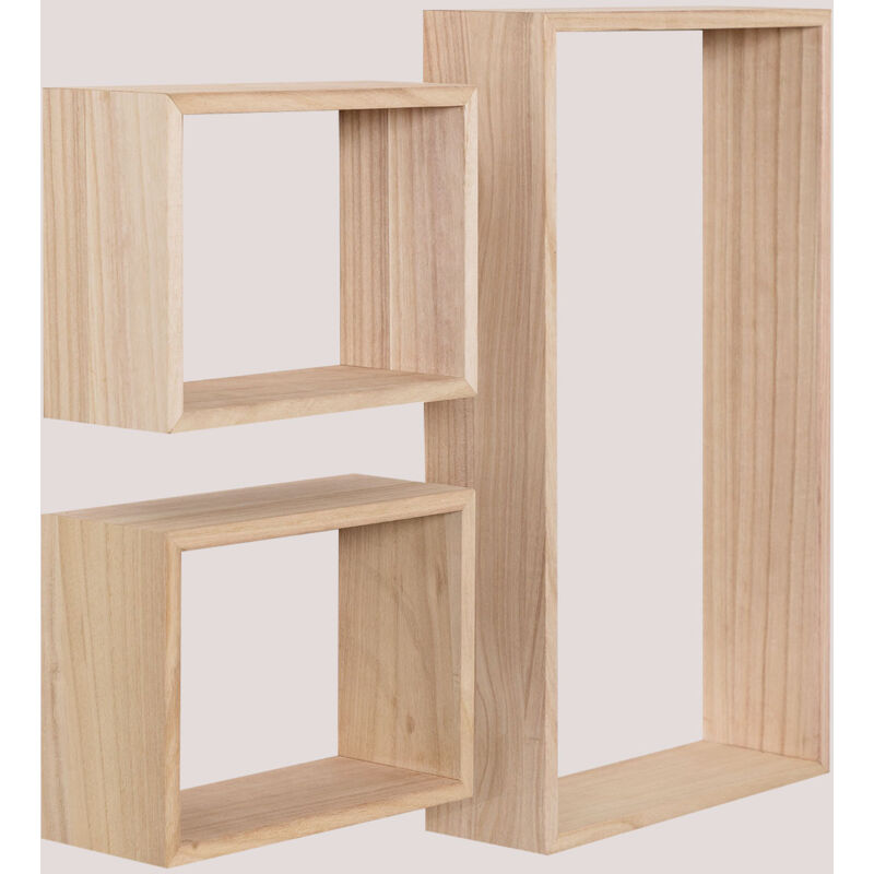 foto del prodotto sklum set di 3 mensole da parete in legno ayale