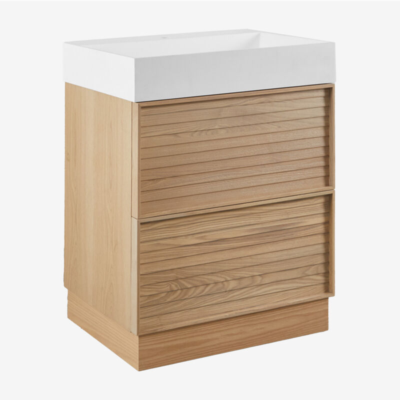 foto del prodotto sklum set mobili da bagno in legno jolene con lavabo integrato