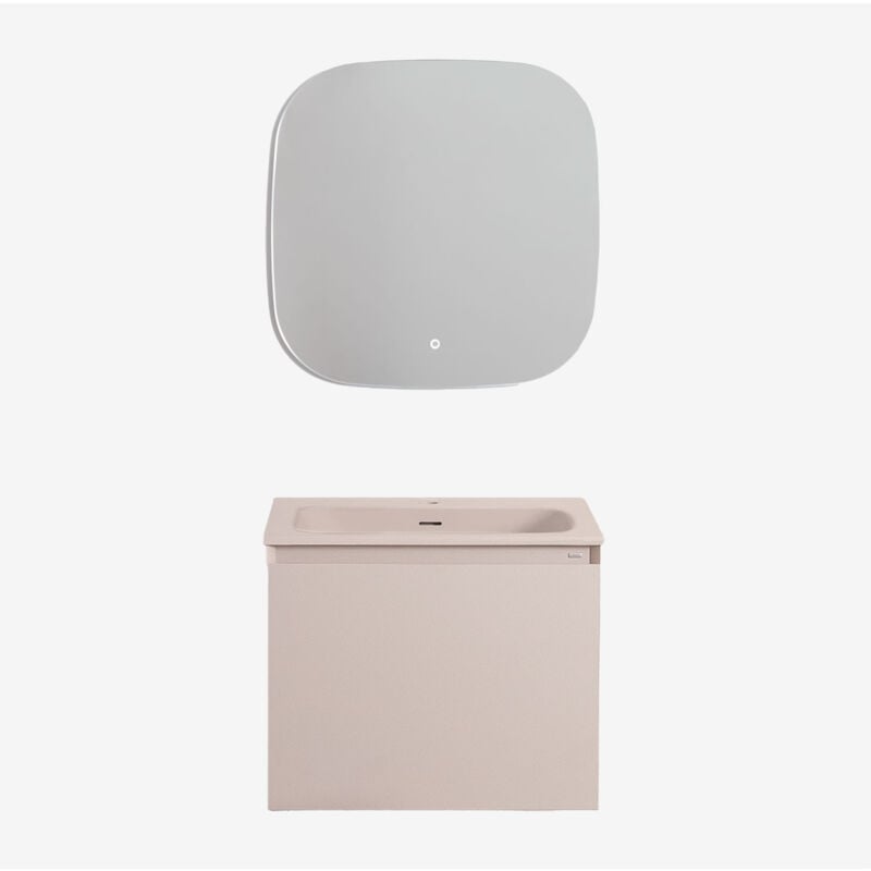 foto del prodotto sklum set mobili da bagno in legno macrae con lavabo integrato