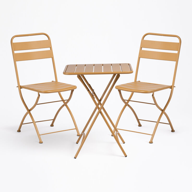 foto del prodotto sklum set tavolo da giardino janti 60x60 cm e 2 sedie pieghevoli
