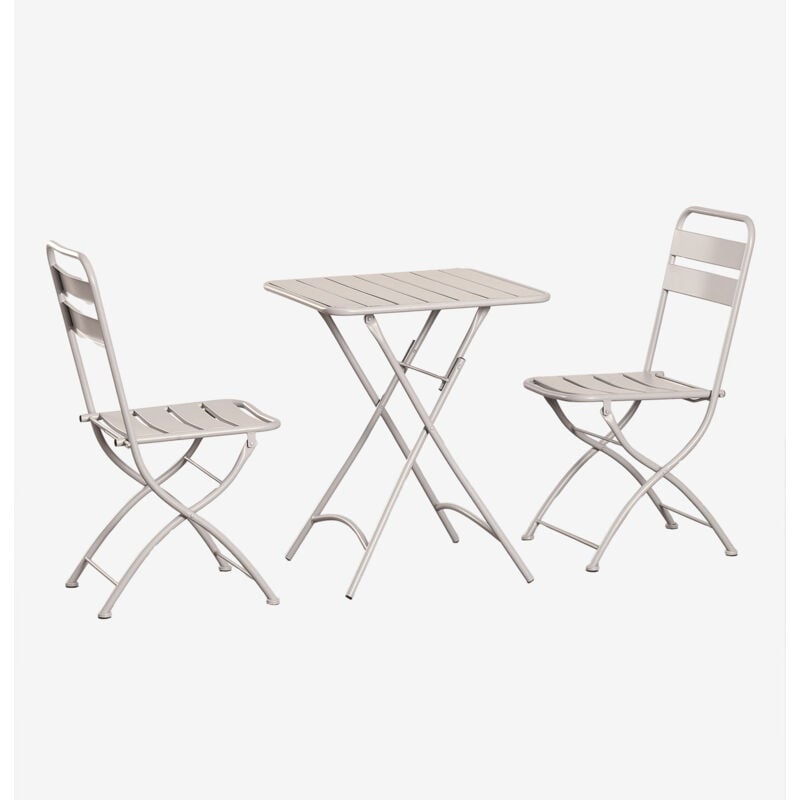 foto del prodotto sklum set tavolo da giardino janti 60x60 cm e 2 sedie pieghevoli