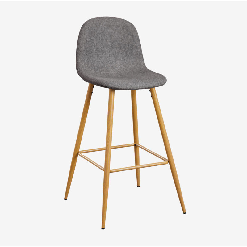 foto del prodotto sklum sgabello alto glamm cinza antracite legno naturale