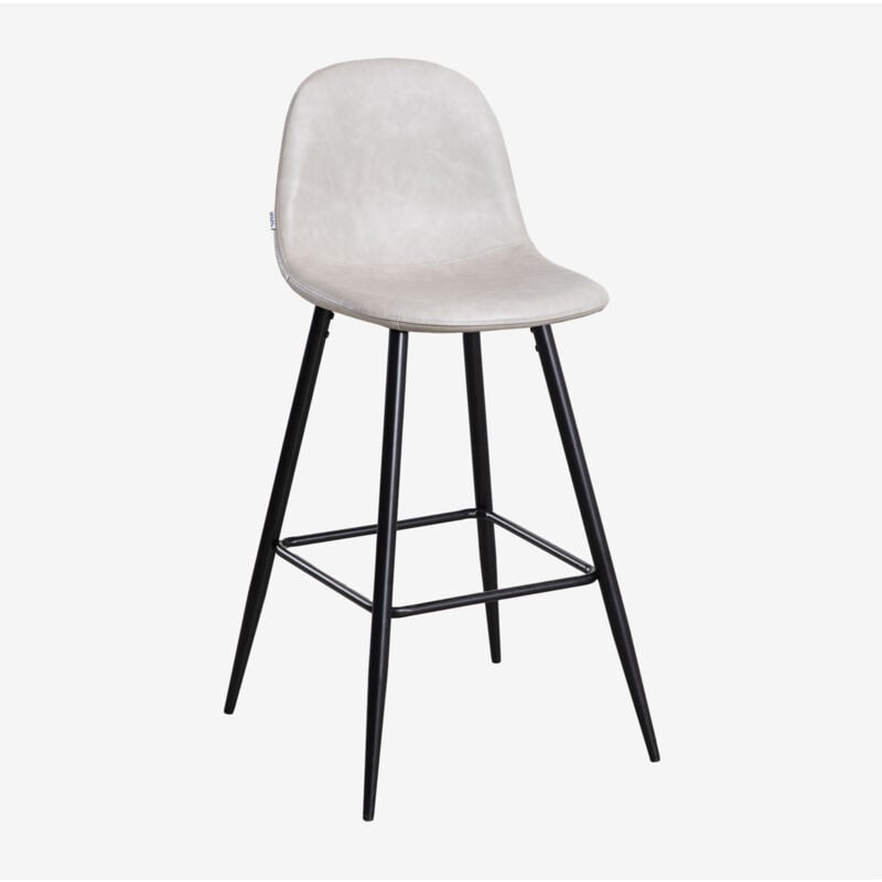 foto del prodotto sklum sgabello alto glamm in similpelle grigio talpa chiaro nero