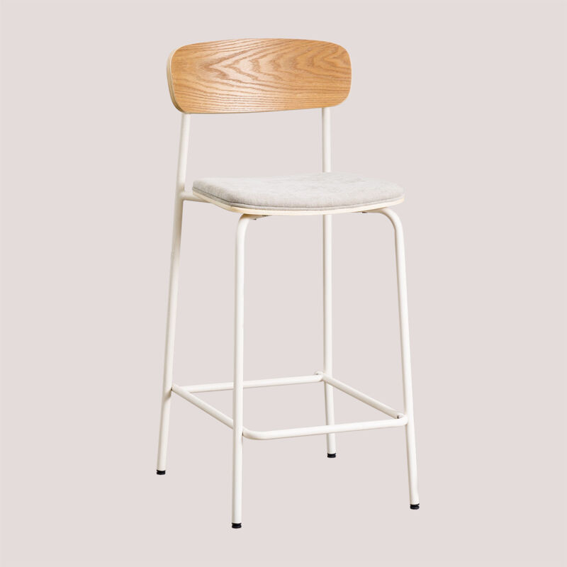 foto del prodotto sklum sgabello alto impilabile wilpier 65cm in ferro e legno