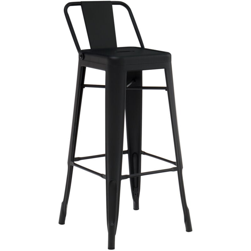 foto del prodotto sklum sgabello alto lix 75 cm con schienale in acciaio opaco
