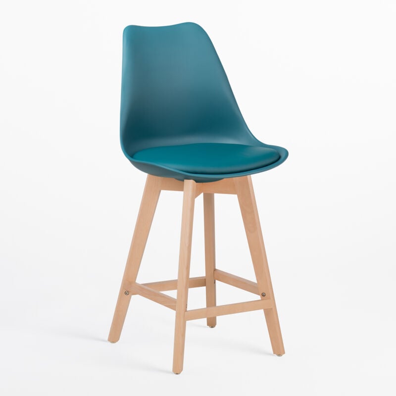 foto del prodotto sklum sgabello alto nordico con cuscino in similpelle