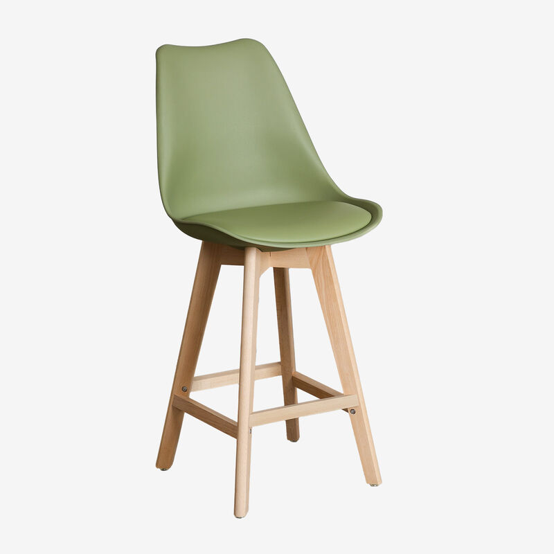 foto del prodotto sklum sgabello alto nordico con cuscino in similpelle