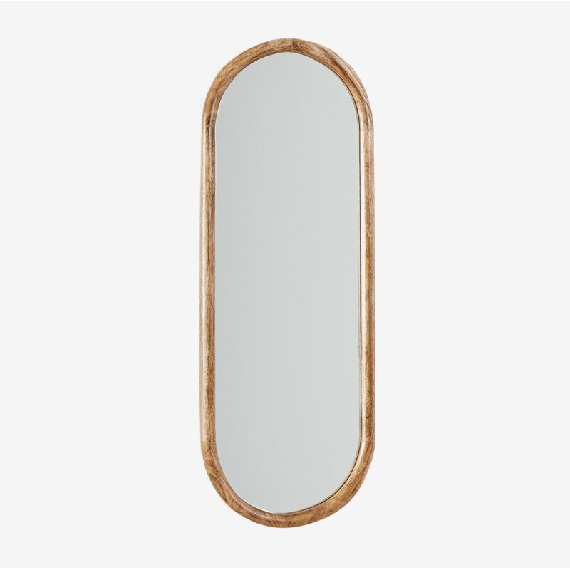 foto del prodotto sklum specchio da parete ovale in legno di mango munya