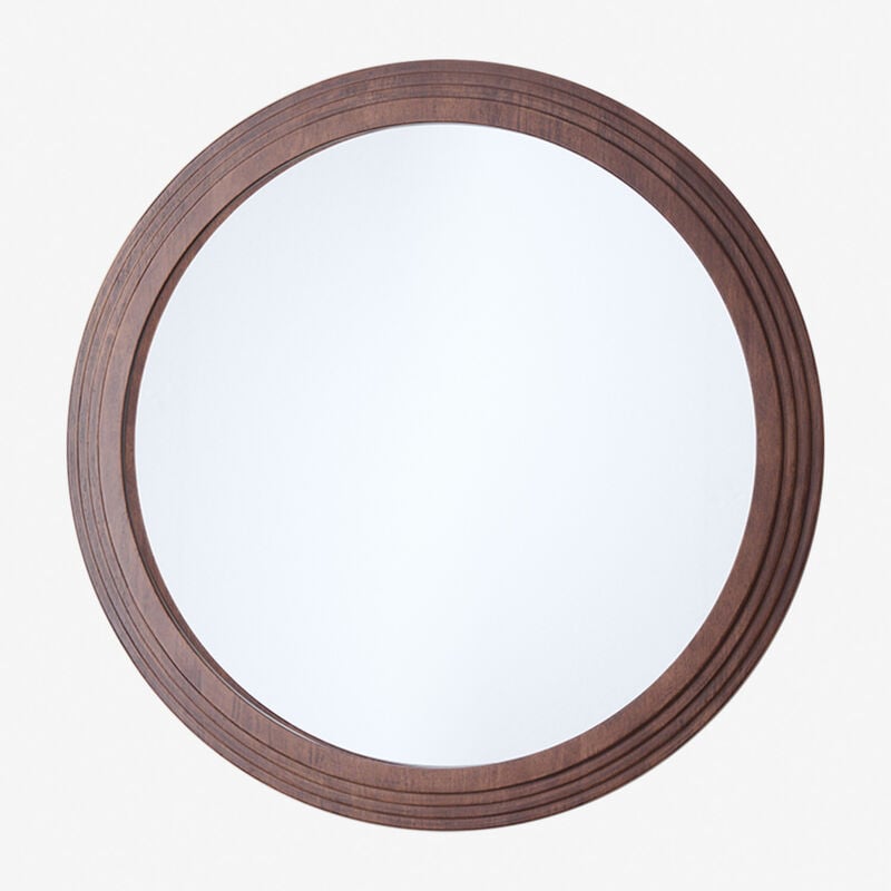 foto del prodotto sklum specchio da parete rotondo in legno di rovere 75 cm ozande