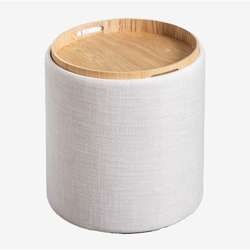 foto del prodotto sklum tavolino rotondo imbottito berkeleni con vassoio e contenitore, 40 cm