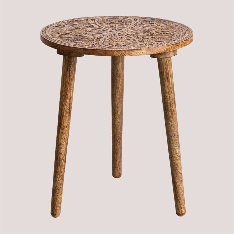 foto del prodotto sklum tavolino rotondo in legno di mango 40 cm nanup
