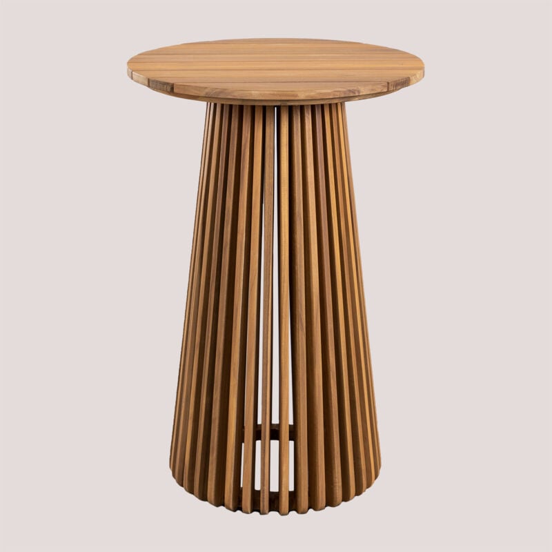 foto del prodotto sklum tavolo alto da giardino rotondo 70 cm in legno di acacia mura