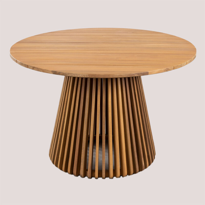 foto del prodotto sklum tavolo da giardino rotondo 120 cm in legno di acacia mura