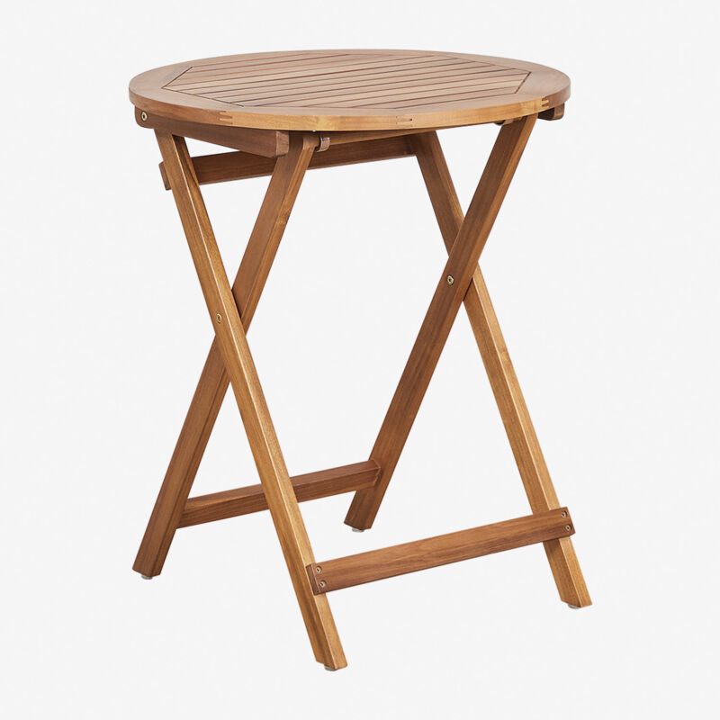 foto del prodotto sklum tavolo da giardino rotondo 60 cm pieghevole in legno di acacia delawer