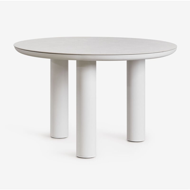 foto del prodotto sklum tavolo da pranzo rotondo 120 cm in ceramica e alluminio arken
